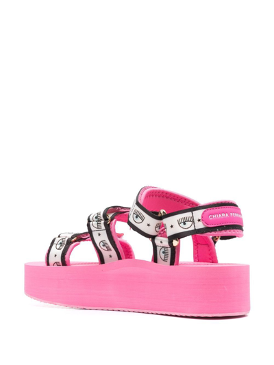 Shop Chiara Ferragni Eva Logomania Sandals In Pink