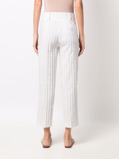 Shop Erika Cavallini Cotton Blend High Waist Trousers In Grey