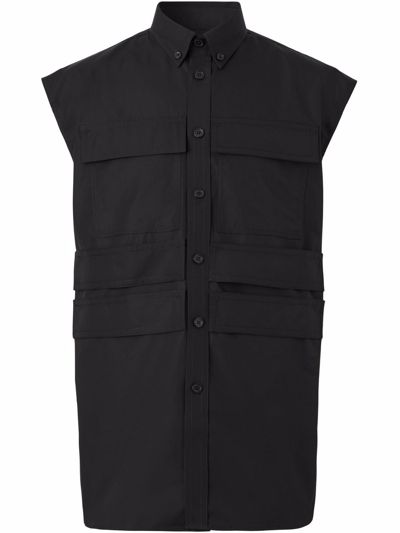 Shop Burberry Cotton Sleeveless Shirt