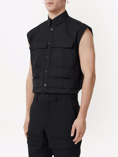 Shop Burberry Cotton Sleeveless Shirt