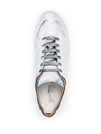 Shop Maison Margiela Replica Leather Sneakers