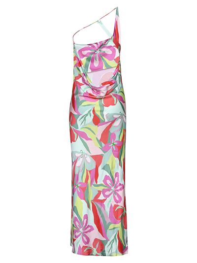 Shop Sisters Floral Print One Shoulder Dress In Multicolor