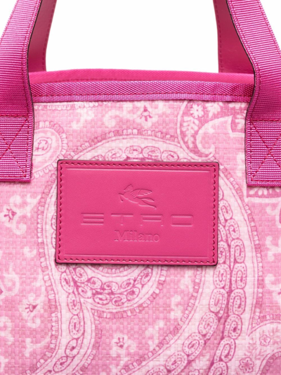 Shop Etro Paisley Print Tote Bag In Pink