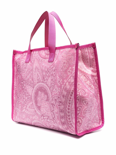 Shop Etro Paisley Print Tote Bag In Pink