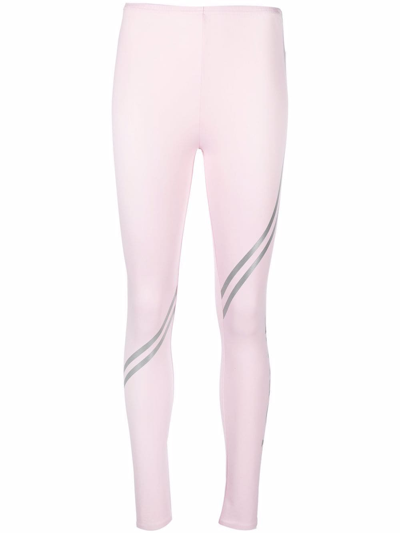 Loewe Leggings with Reflective Logo Pink,Silver