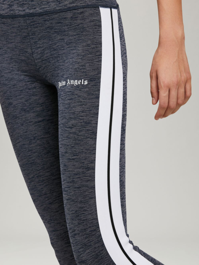 Shop Palm Angels Logo Track Leggings In Grey