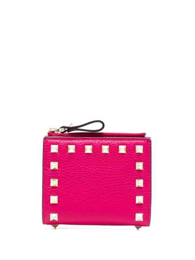 VALENTINO GARAVANI ROCKSTUD LEATHER FLAP WALLET 
