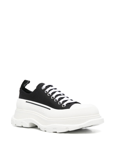 Alexander Mcqueen Smooth Sneakers With 45mm Thread In Black