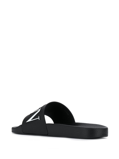 Shop Valentino Slipper With Logo In Black