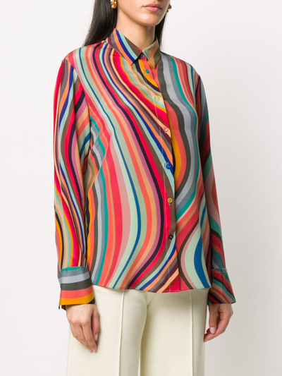 Ps By Paul Smith Swirl-print Silk Shirt In Multicolor