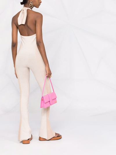 Jacquemus Light Beige Plunge-neck Jumpsuit In Beige