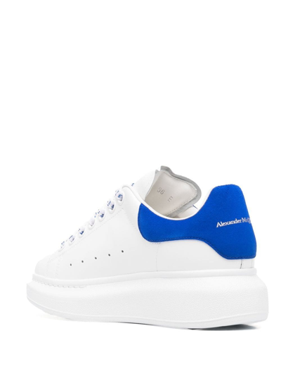 Shop Alexander Mcqueen Oversize Leather Sneakers In Blue