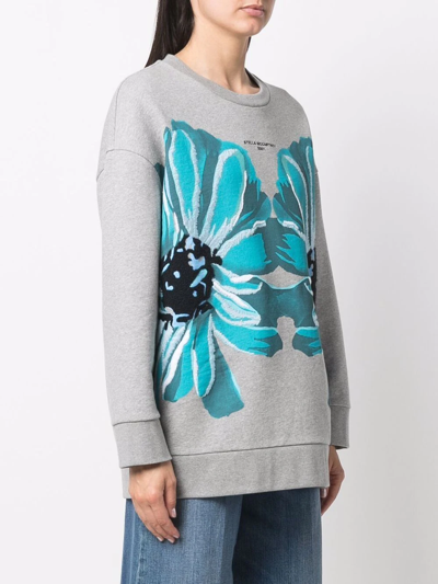 Shop Stella Mccartney Giant Flowers-print Sweatshirt In Grey