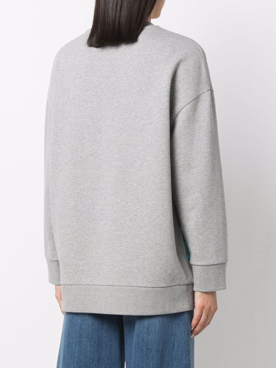 Shop Stella Mccartney Giant Flowers-print Sweatshirt In Grey