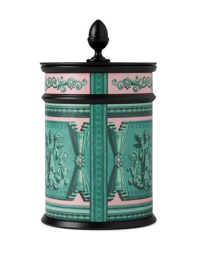 Shop Gucci Mehen Frieze-print Mini Basket Candle In Pink