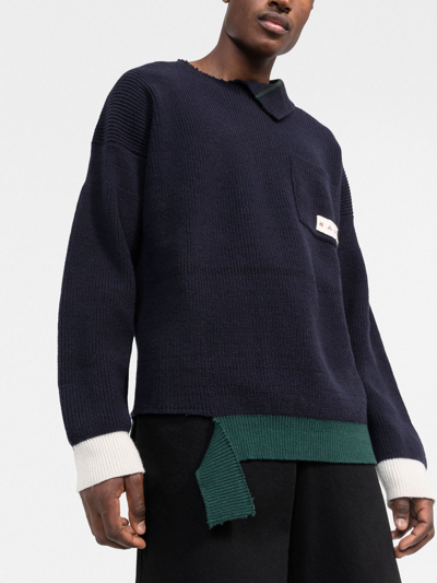 Shop Marni Pullover Broken In Blue