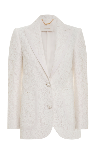 Shop Zimmermann Women's High Tide Lace Jacket In White
