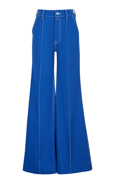 Shop Zimmermann High Tide Rigid Flared-leg Jeans In Blue
