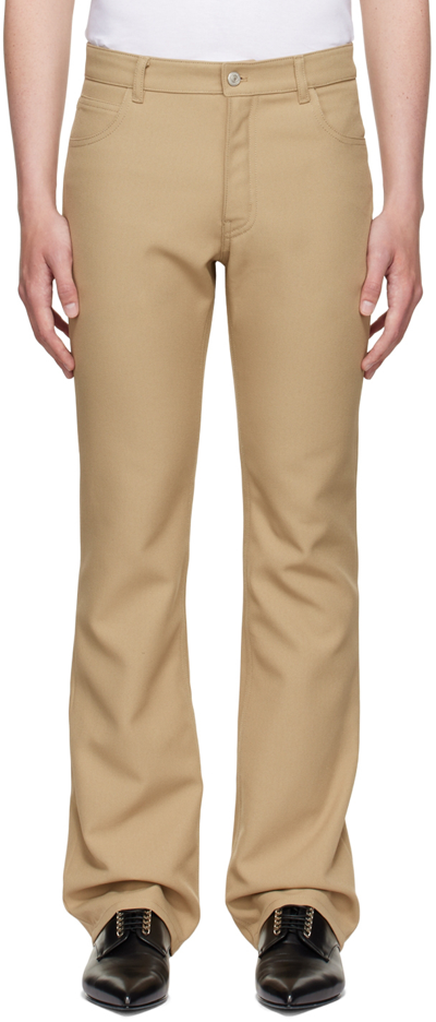Shop Courrèges Beige Recycled Polyester Trousers