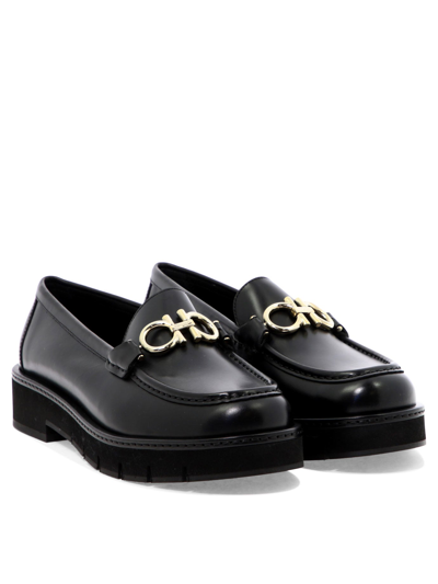 Shop Ferragamo "rolo" Loafers In Black  