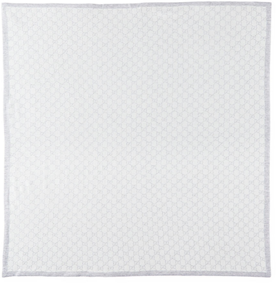 Shop Gucci Baby White & Grey Wool Gg Blanket In 9263 Ivory/light Gre