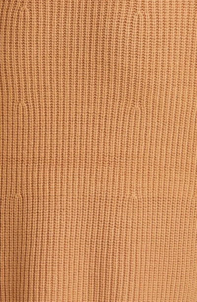 Staud Marylebone Long Sleeve Sweater Minidress In Camel