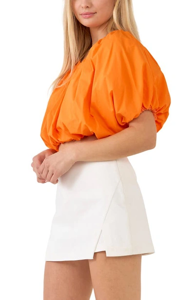 Endless Rose Puff Crop Blouse In Orange