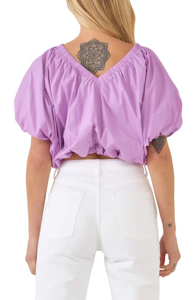 Shop Endless Rose Puff Crop Blouse In Lilac