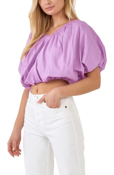 Endless Rose Puff Crop Blouse In Lilac