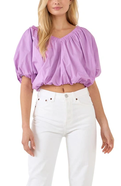Shop Endless Rose Puff Crop Blouse In Lilac