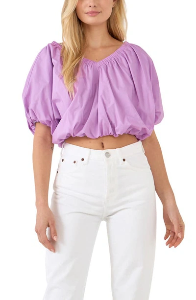 Endless Rose Puff Crop Blouse In Lilac