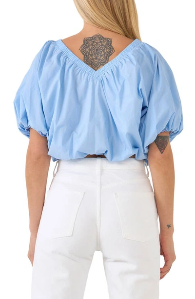 Endless Rose Puff Crop Blouse In Powder Blue