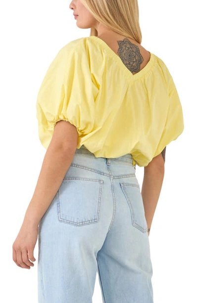 Endless Rose Puff Crop Blouse In Yellow