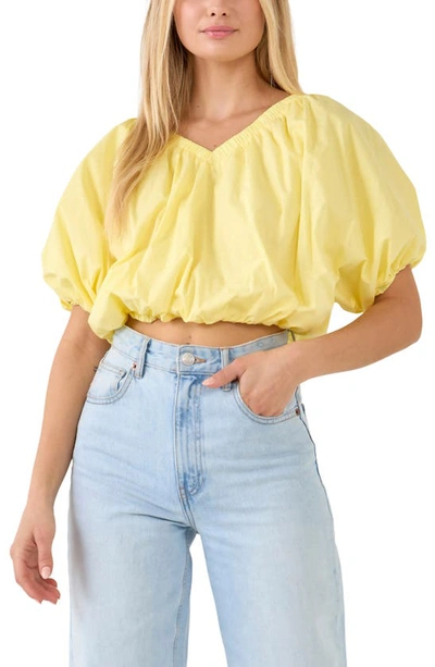 Endless Rose Puff Crop Blouse In Yellow