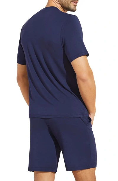 Shop Eberjey Henry Jersey Knit Short Pajamas In True Navy