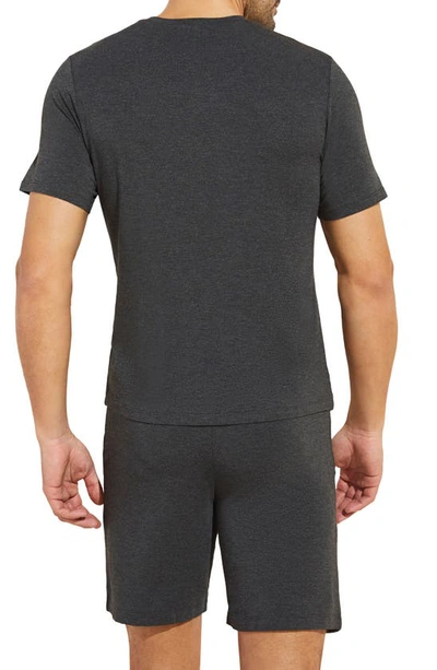 Eberjey Henry Short-sleeved Stretch-jersey Pyjama Set In Charcoal Heather