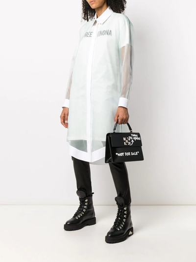 Off-white Free Winona-print Shirt Dress In Light Blue Black