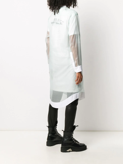Off-white Free Winona-print Shirt Dress In Light Blue Black
