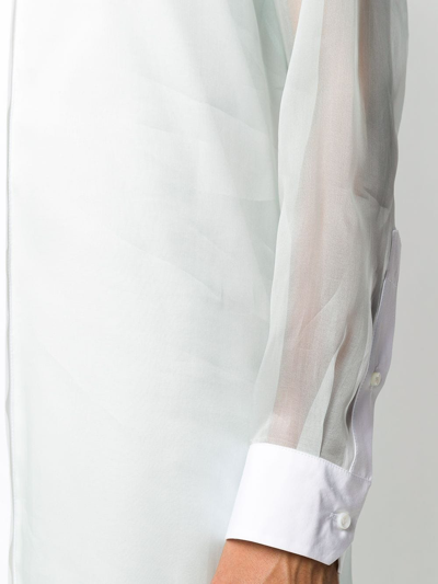 Off-white Free Winona-print Shirt Dress In Light Blue Black