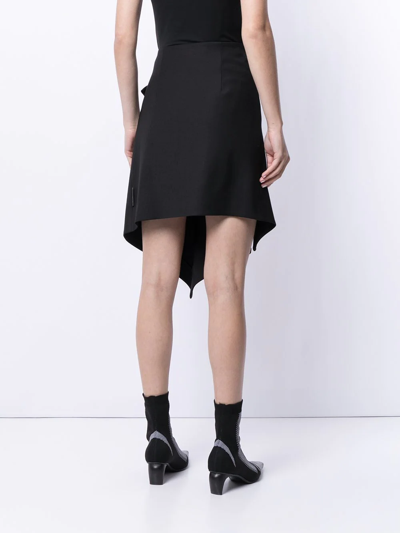 Off-white Gathered Detail Asymmetric Skirt In Black No Color