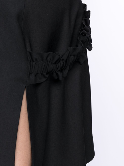 Off-white Gathered Detail Asymmetric Skirt In Black No Color