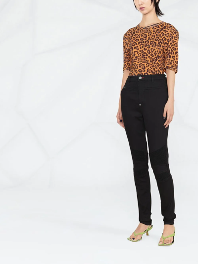 Philipp Plein Biker High-waisted Skinny Jeans In Schwarz