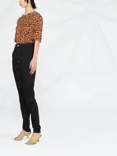 Philipp Plein Biker High-waisted Skinny Jeans In Schwarz