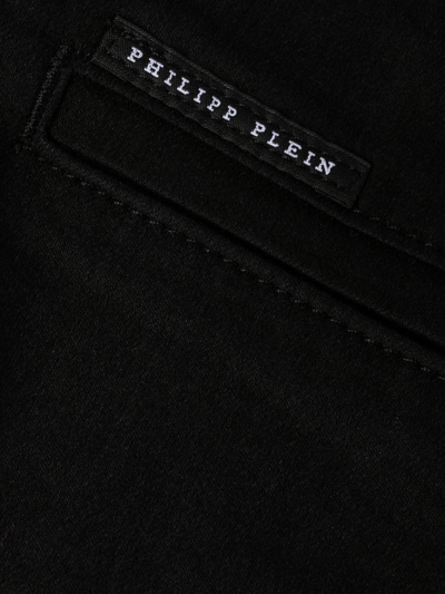 Philipp Plein Biker High-waisted Skinny Jeans In Schwarz