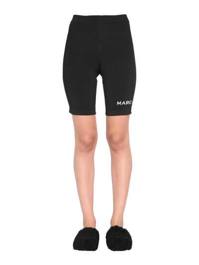 Shop Marc Jacobs Cyclist Bermuda With Logo In Black