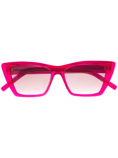 Shop Saint Laurent Cat-eye Sunglasses In Rosa