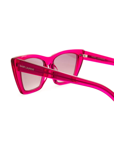 Shop Saint Laurent Cat-eye Sunglasses In Rosa
