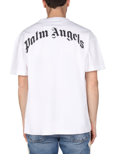 Shop Palm Angels "shark" T-shirt In White