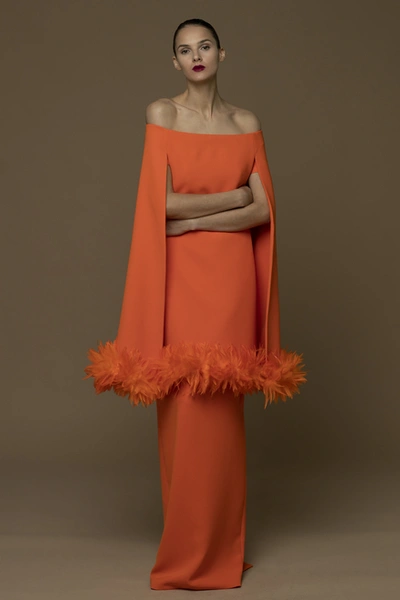 Shop Isabel Sanchis Jolanda Gown In Orange