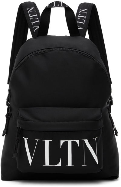 Shop Valentino Black Vltn Backpack In N31 Nero/nero/bianco